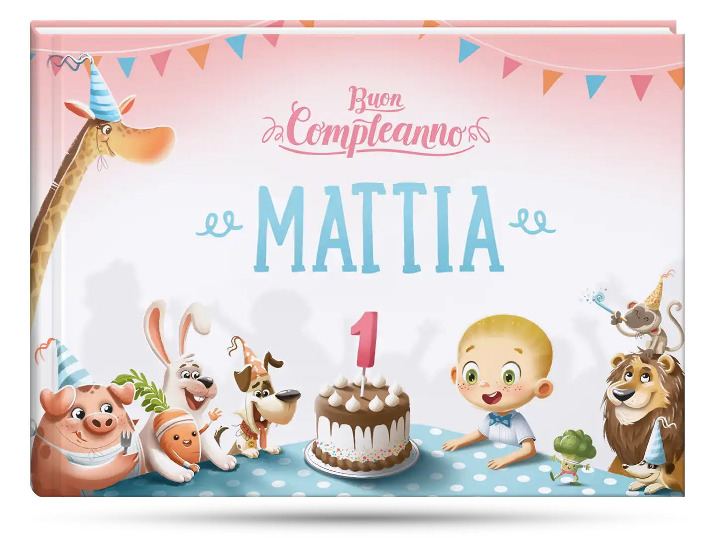 Libro personalizzato per il 1° compleanno Urrà Eroi